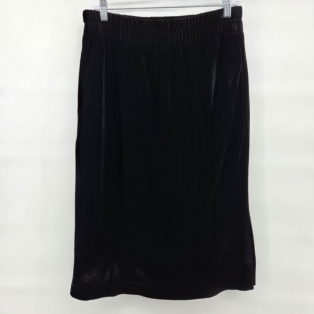J. Crew Skirt Small Black Velvet Elastic‎ Waist Pockets Dark Coquette Whimsygoth
